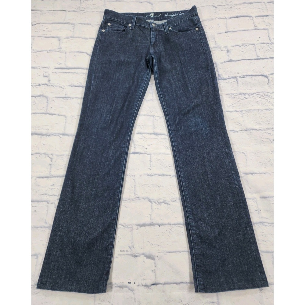 7 For All Mankind Women's Straight Leg Jeans - Dark Blue